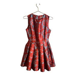 BB Dakota Halsey Fit and Flare Dress Red and Blue Size 2